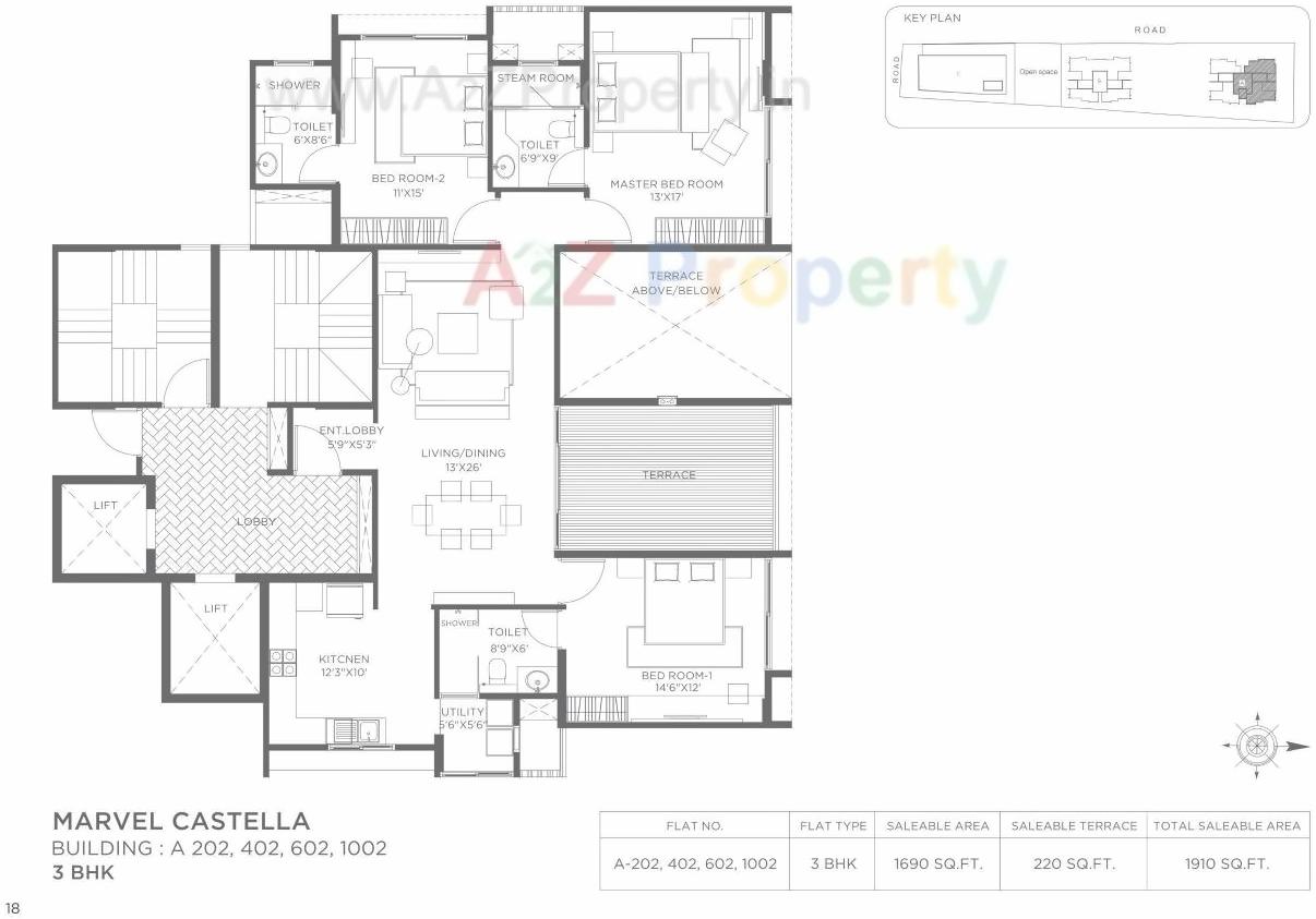 Layout of real estate project Marvel Castella A located at Pune-m-corp, Pune, Maharashtra