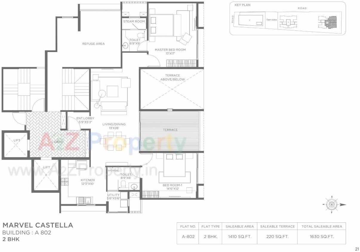 Layout of real estate project Marvel Castella A located at Pune-m-corp, Pune, Maharashtra