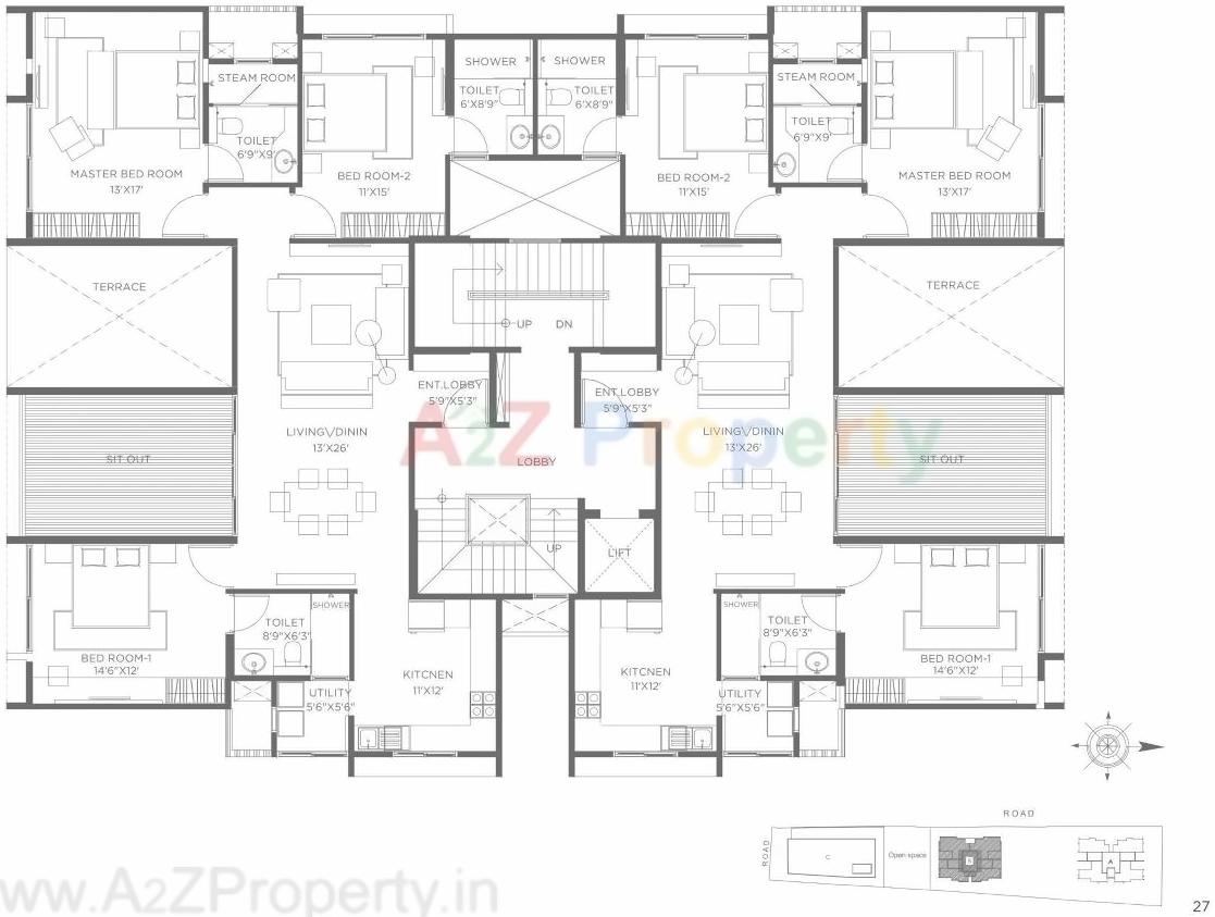 Layout of real estate project Marvel Castella A located at Pune-m-corp, Pune, Maharashtra