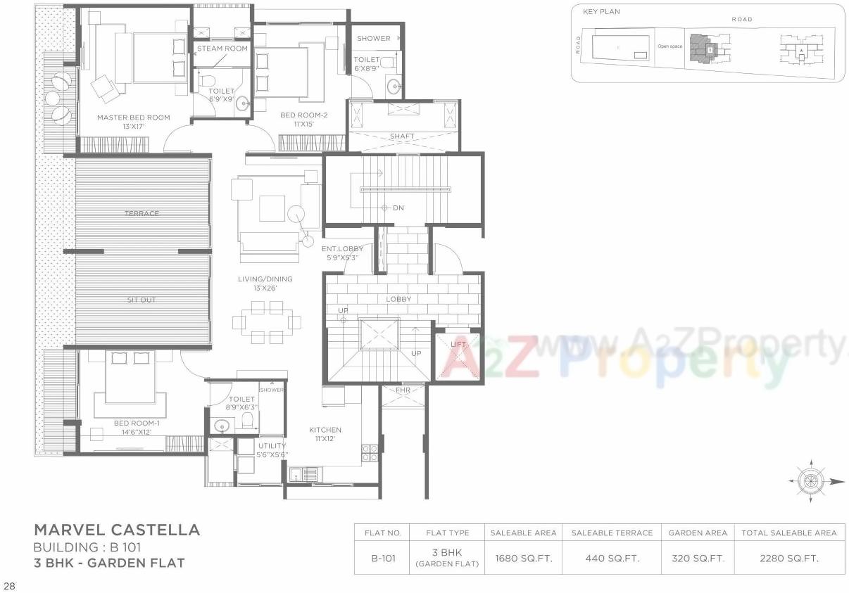 Layout of real estate project Marvel Castella A located at Pune-m-corp, Pune, Maharashtra