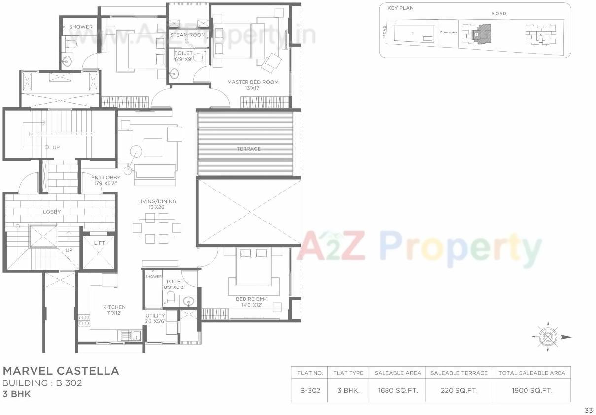 Layout of real estate project Marvel Castella A located at Pune-m-corp, Pune, Maharashtra