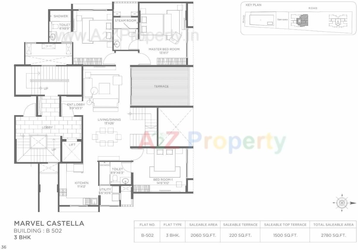 Layout of real estate project Marvel Castella A located at Pune-m-corp, Pune, Maharashtra