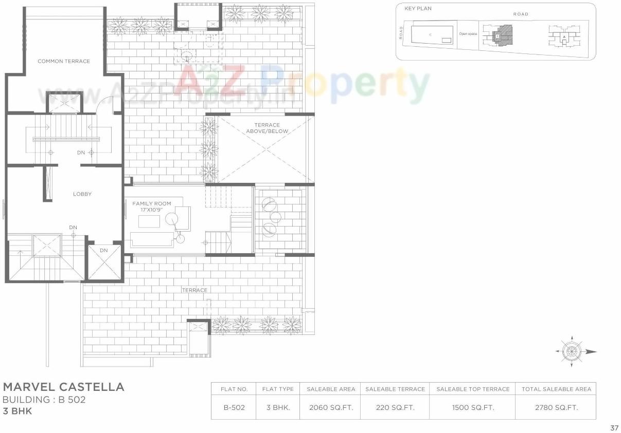 Layout of real estate project Marvel Castella A located at Pune-m-corp, Pune, Maharashtra