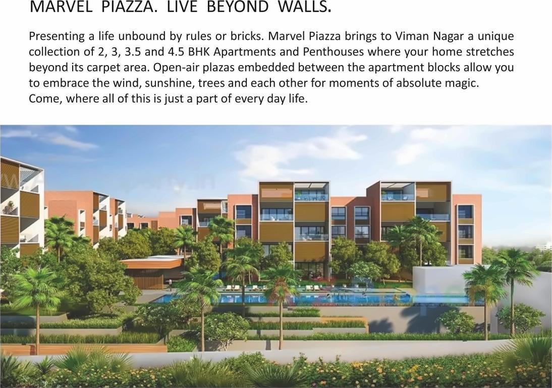 3D Elevation of real estate project Marvel Piazza  0 located at Lohgaon, Pune, Maharashtra