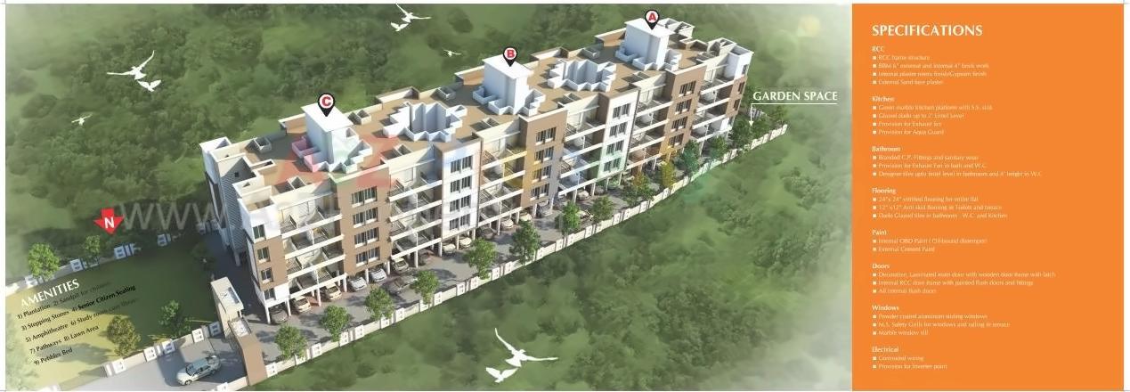 3D Elevation of real estate project Maza Gharkul located at Sanaswadi-ct, Pune, Maharashtra