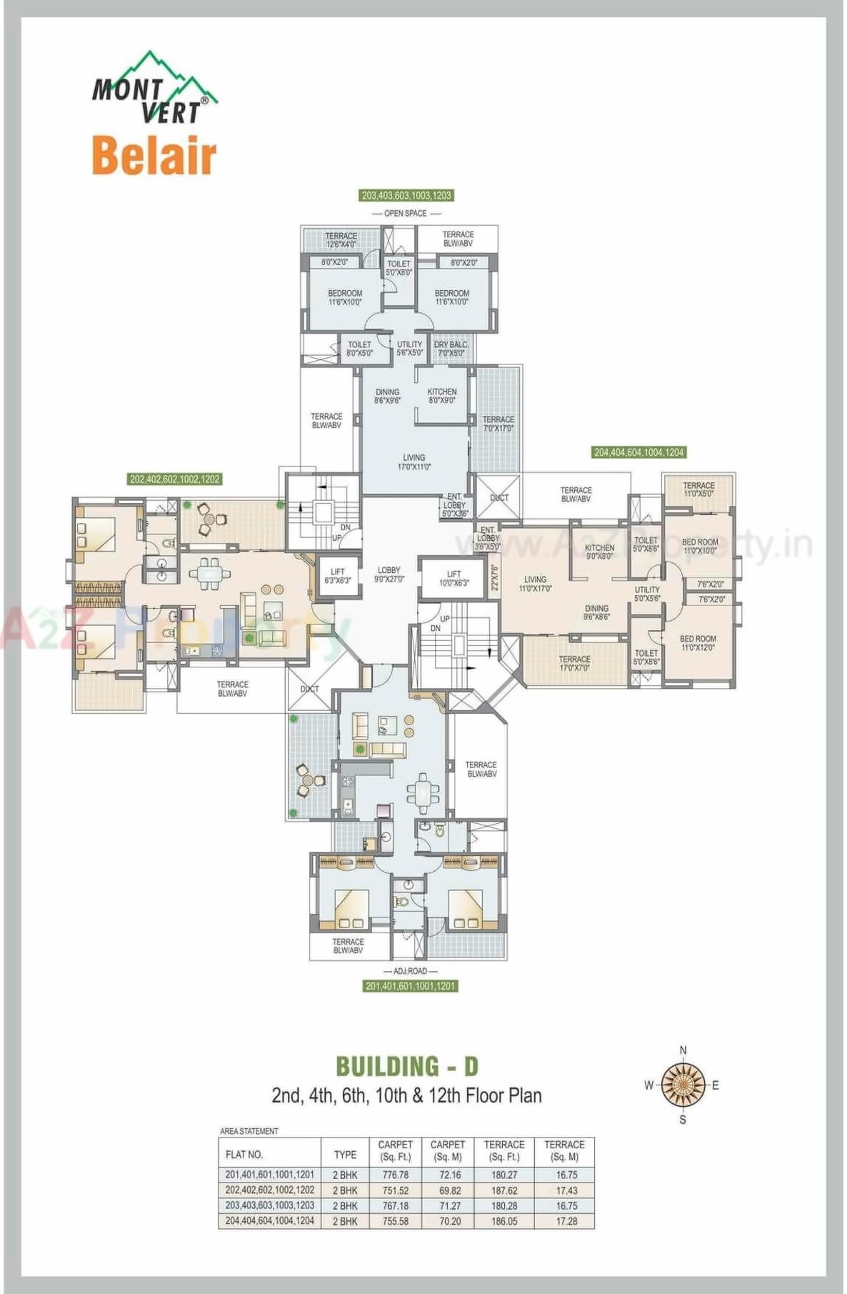 Layout of real estate project Mont Vert Belair located at Bhugaon, Pune, Maharashtra