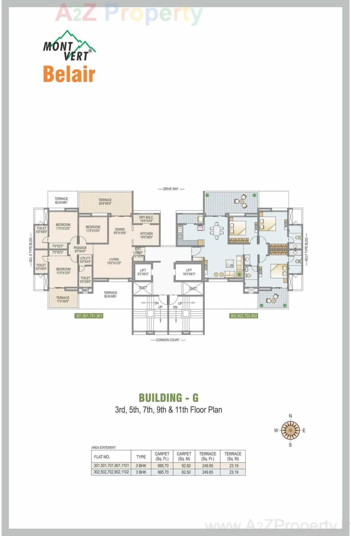 Layout of real estate project Mont Vert Belair located at Bhugaon, Pune, Maharashtra