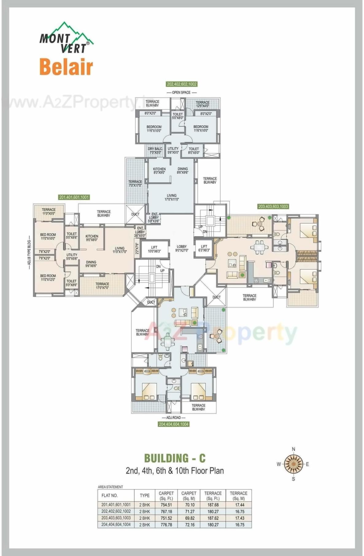 Layout of real estate project Mont Vert Belair located at Bhugaon, Pune, Maharashtra