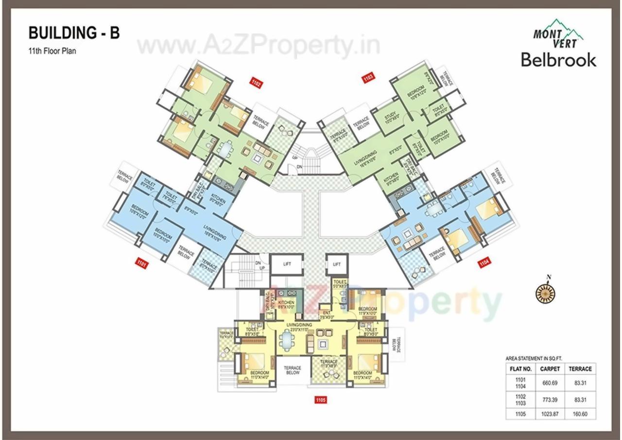Layout of real estate project Mont Vert Belbrook located at Bhugaon, Pune, Maharashtra