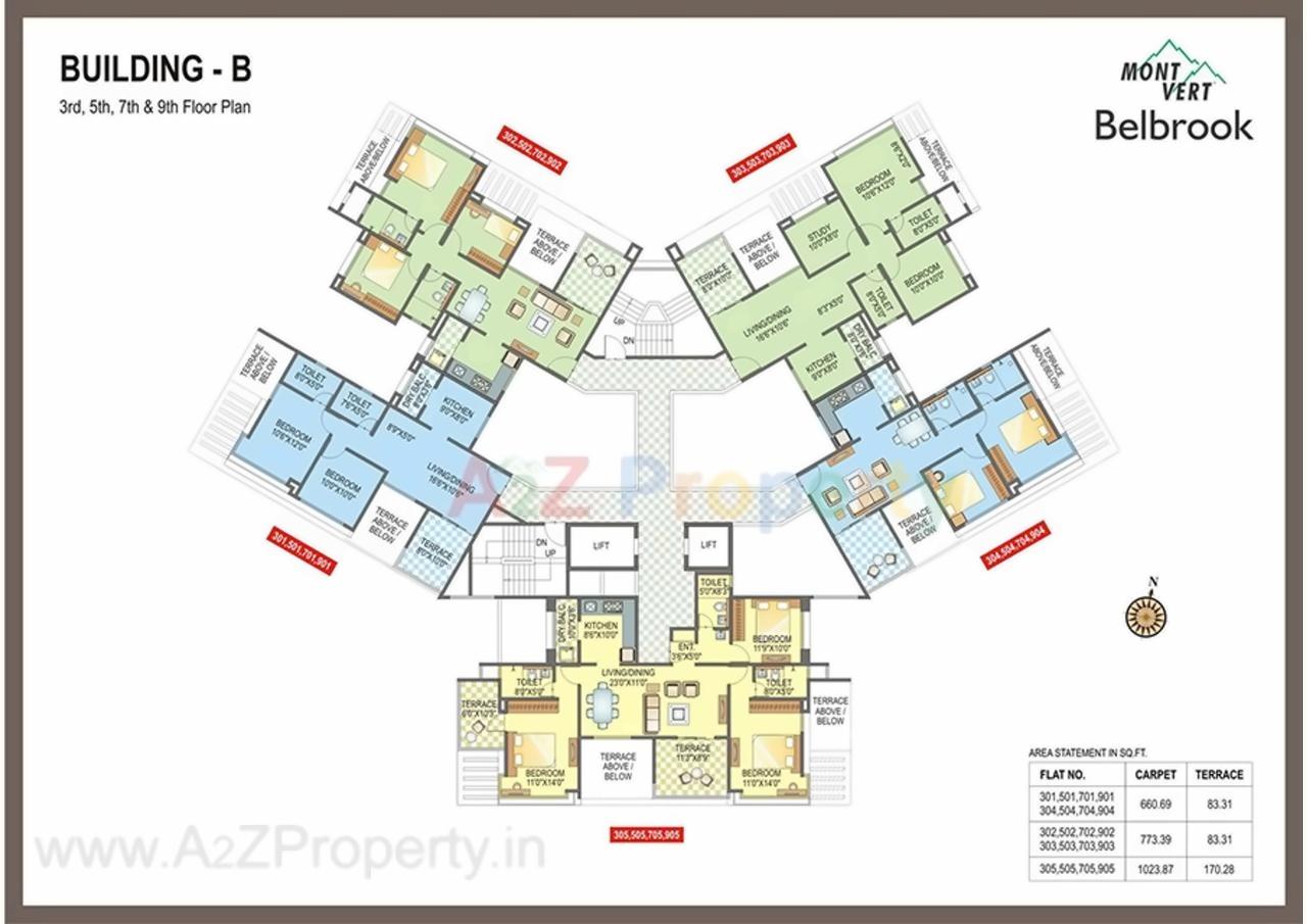 Layout of real estate project Mont Vert Belbrook located at Bhugaon, Pune, Maharashtra