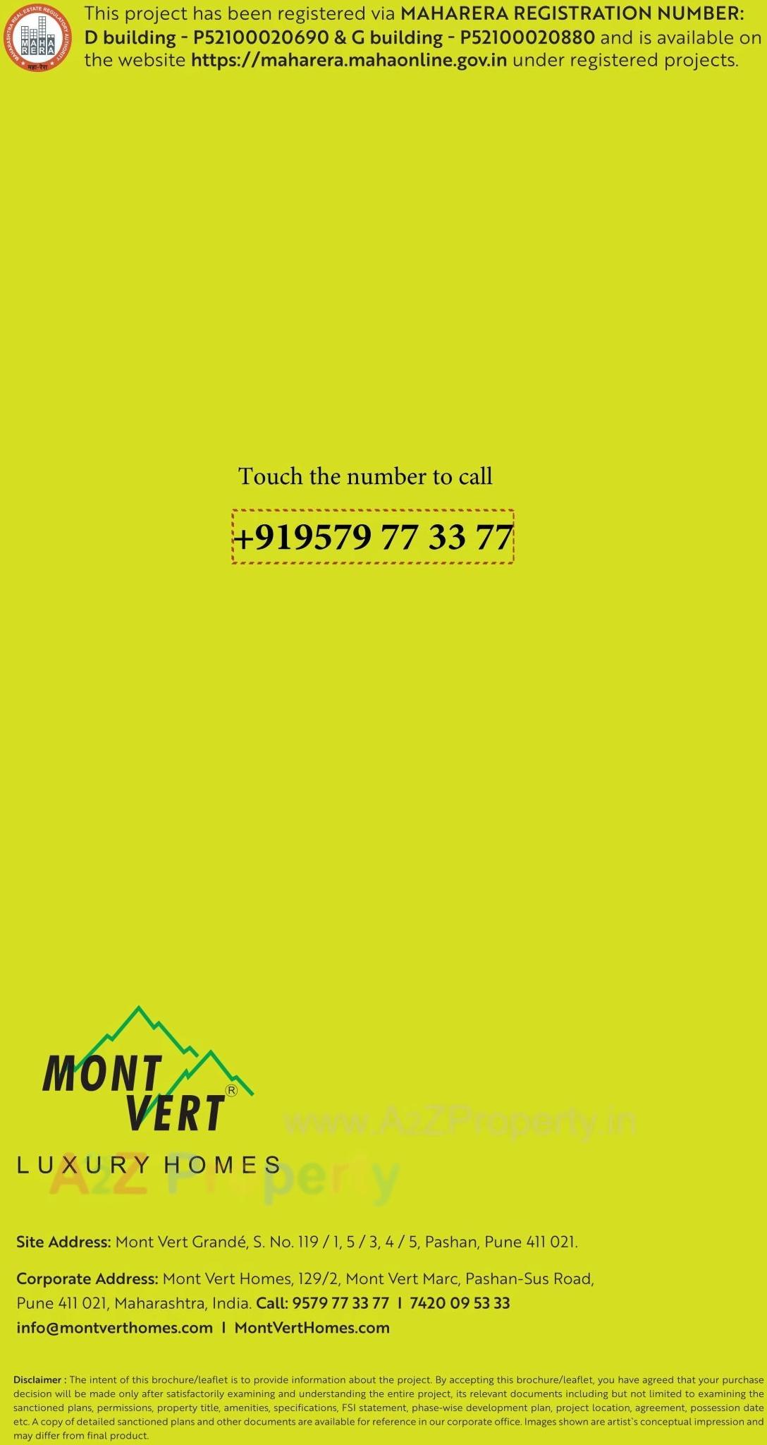  of real estate project Mont Vert Grande  Type G Plot located at Pashan, Pune, Maharashtra