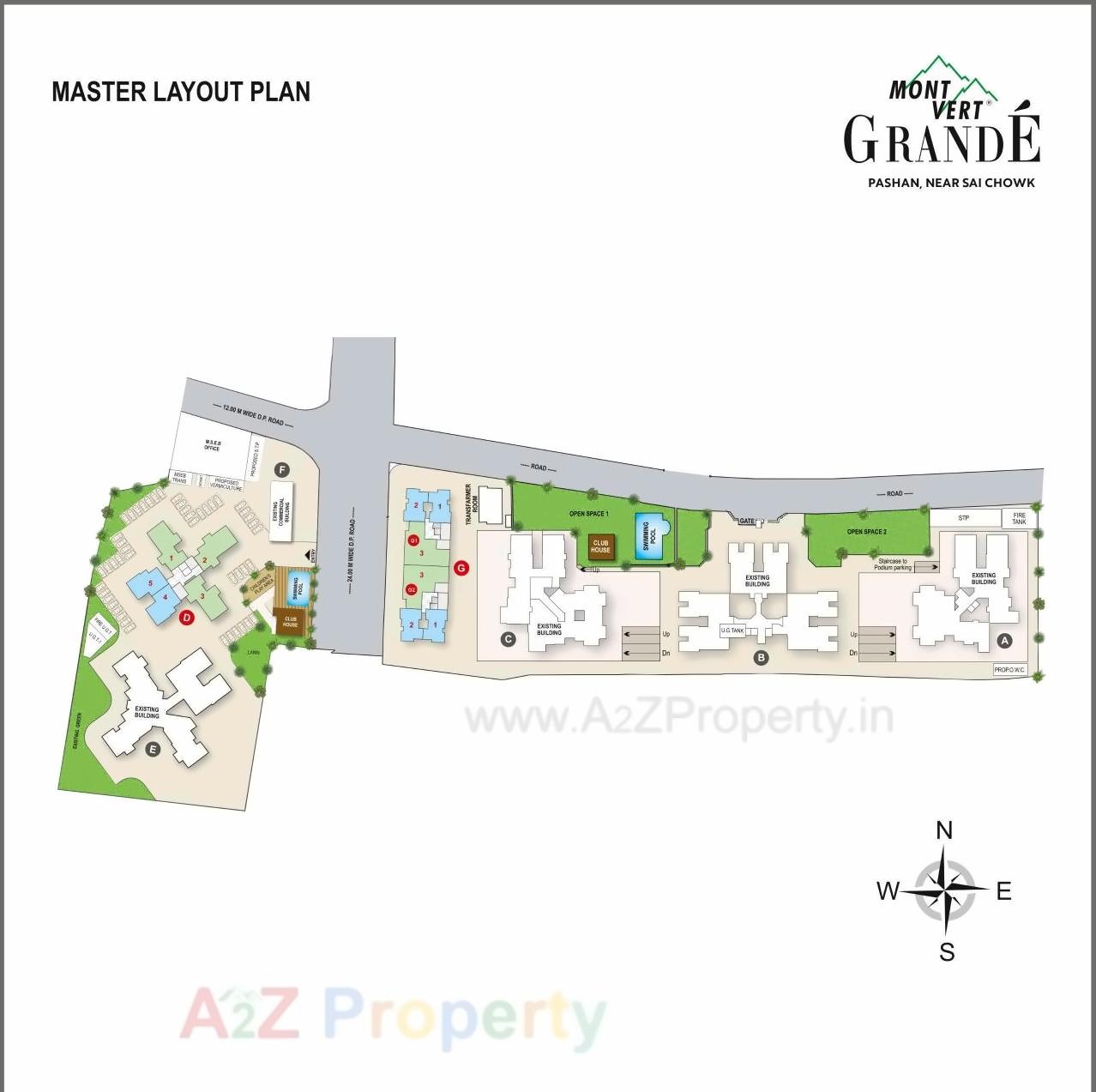 Layout of real estate project Mont Vert Grande  Type G Plot located at Pashan, Pune, Maharashtra