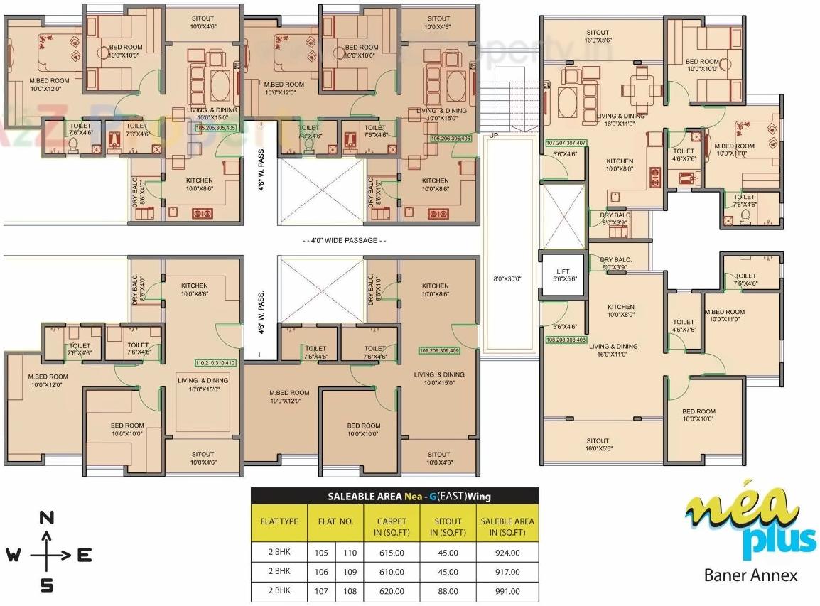 Layout of real estate project Neaplus located at Sus, Pune, Maharashtra