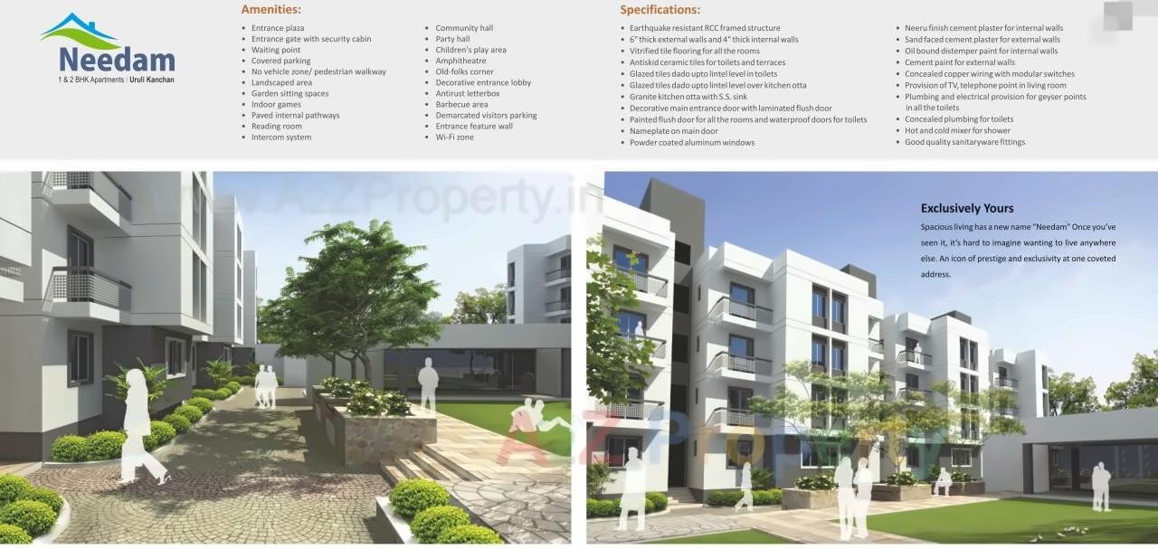 3D Elevation of real estate project Needam   Block located at Koregaon-mul, Pune, Maharashtra