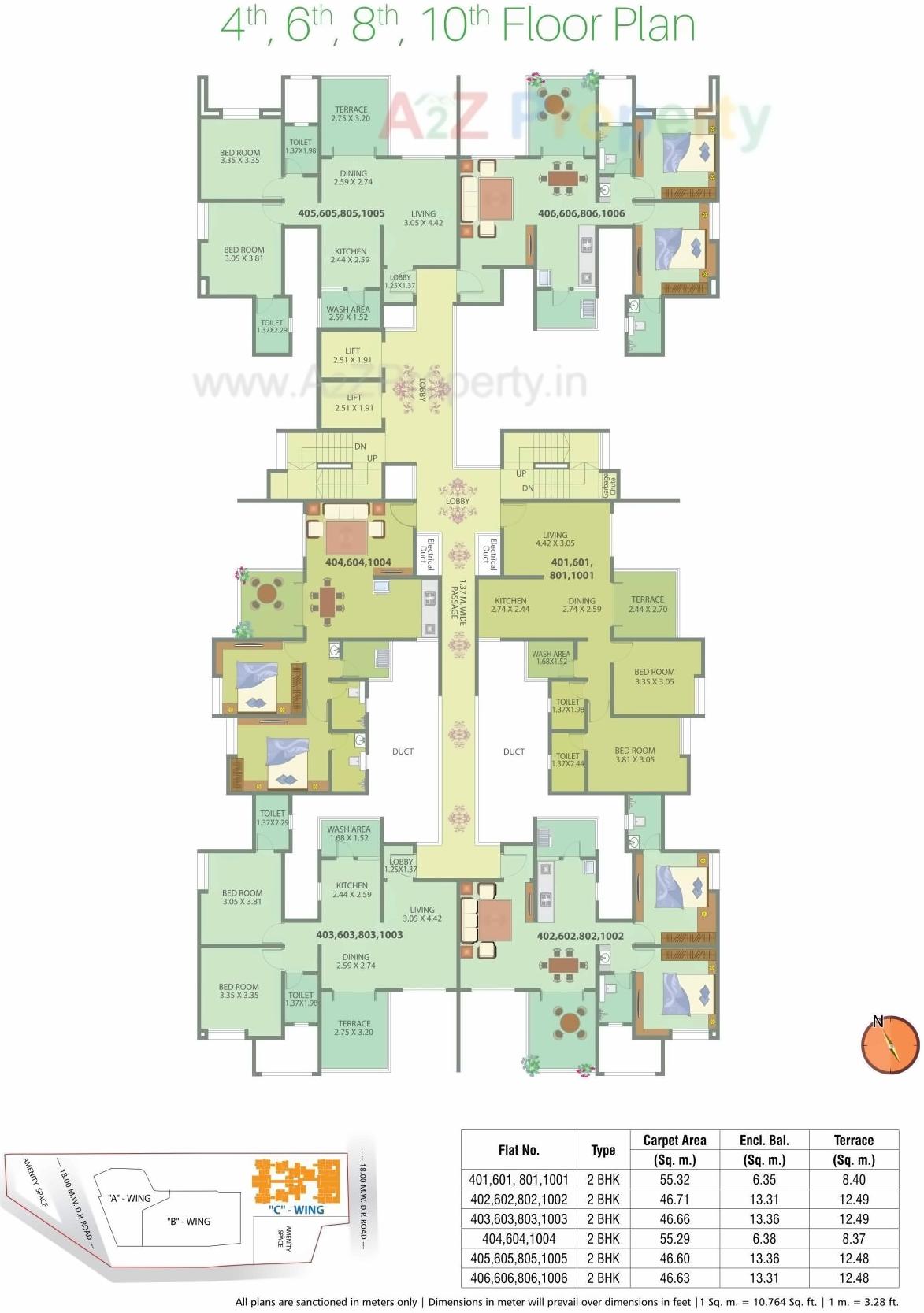 Layout of real estate project Nirman Altius Wing C located at Kharadi, Pune, Maharashtra