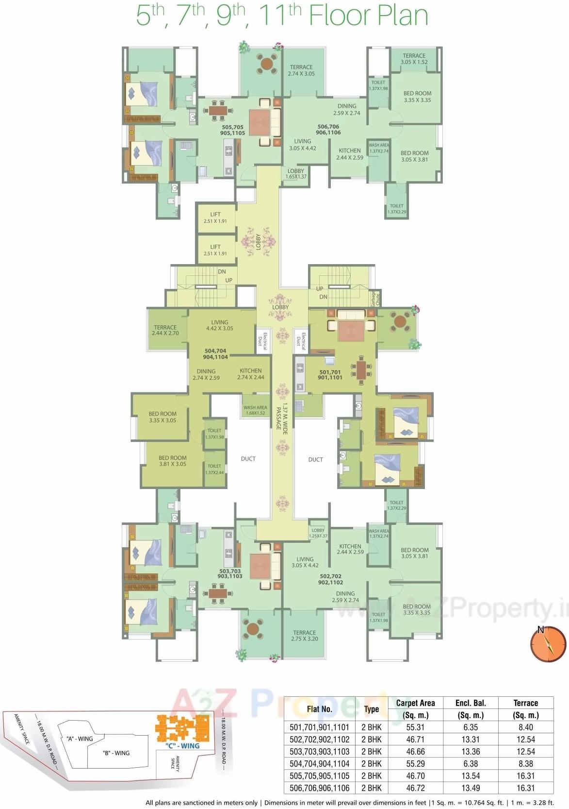 Layout of real estate project Nirman Altius Wing C located at Kharadi, Pune, Maharashtra