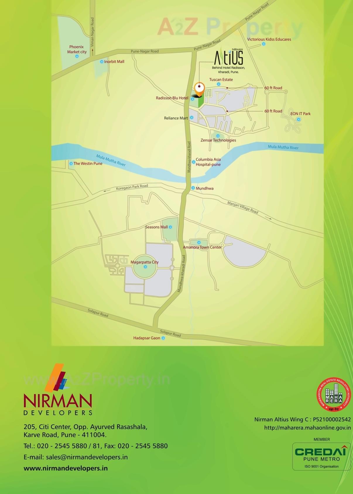 Keyplan of real estate project Nirman Altius Wing C located at Kharadi, Pune, Maharashtra