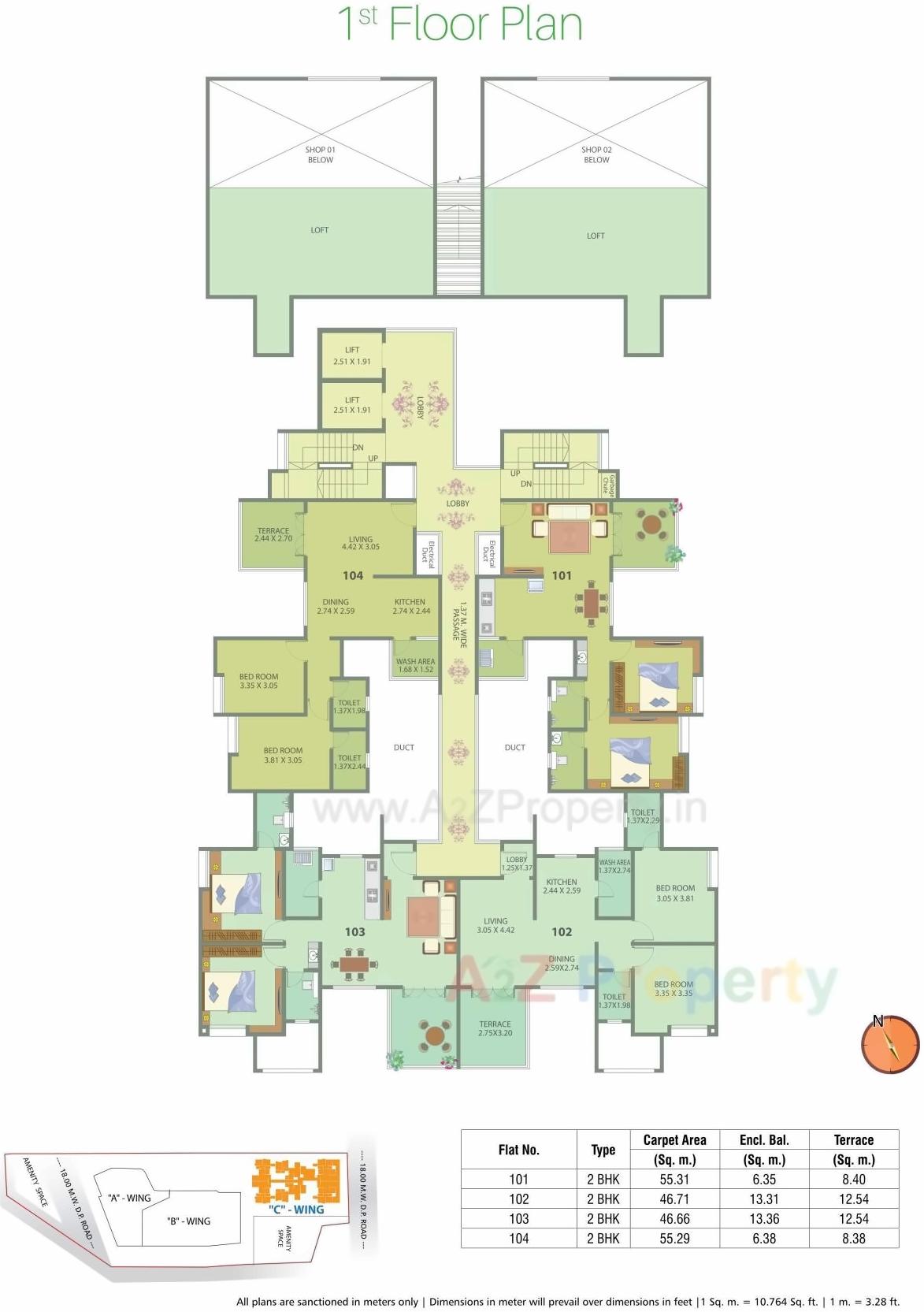 Layout of real estate project Nirman Altius Wing C located at Kharadi, Pune, Maharashtra