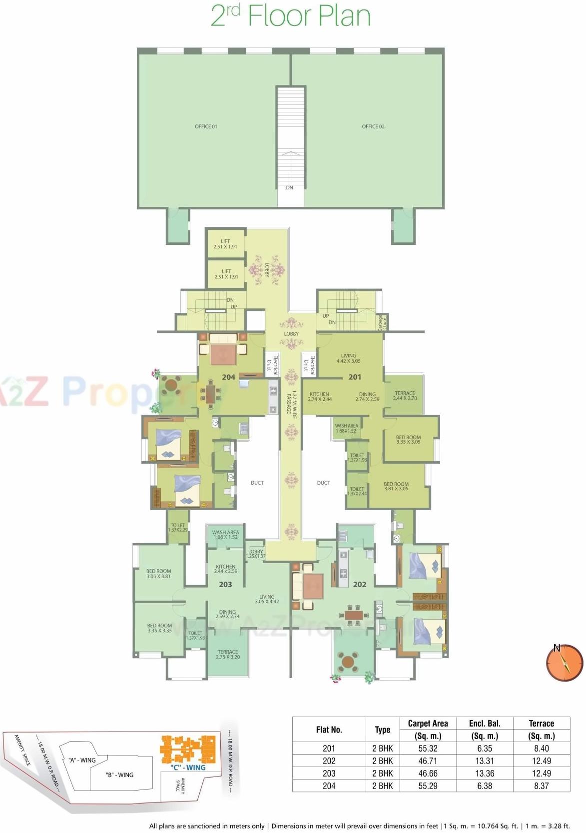 Layout of real estate project Nirman Altius Wing C located at Kharadi, Pune, Maharashtra