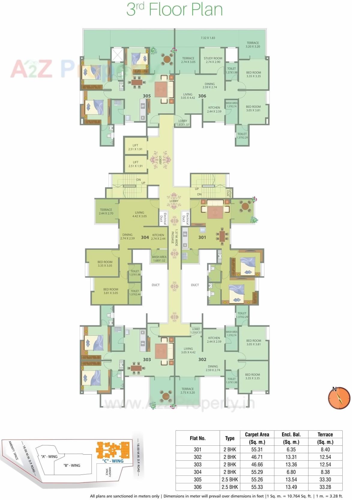 Layout of real estate project Nirman Altius Wing C located at Kharadi, Pune, Maharashtra