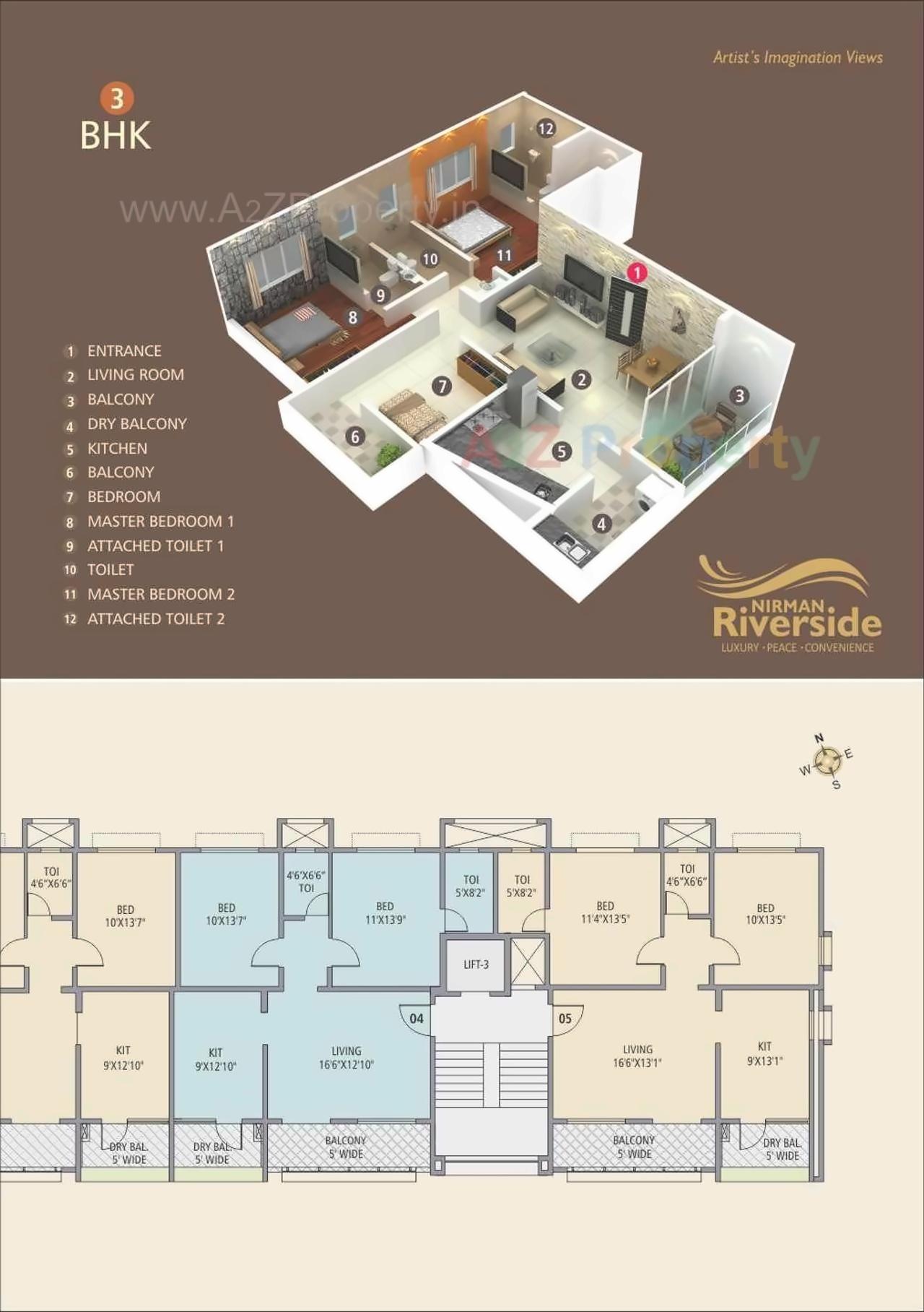 Layout of real estate project Nirman Riverside located at Karve-nagar, Pune, Maharashtra