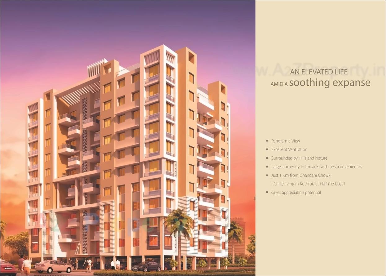 3D Elevation of real estate project Nisarg Palms located at Bavadhan-bk, Pune, Maharashtra