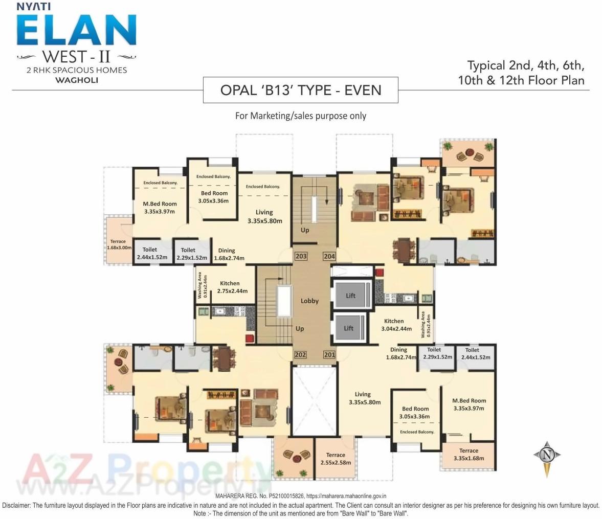 Layout of real estate project Nyati Elan West located at Wagholi, Pune, Maharashtra