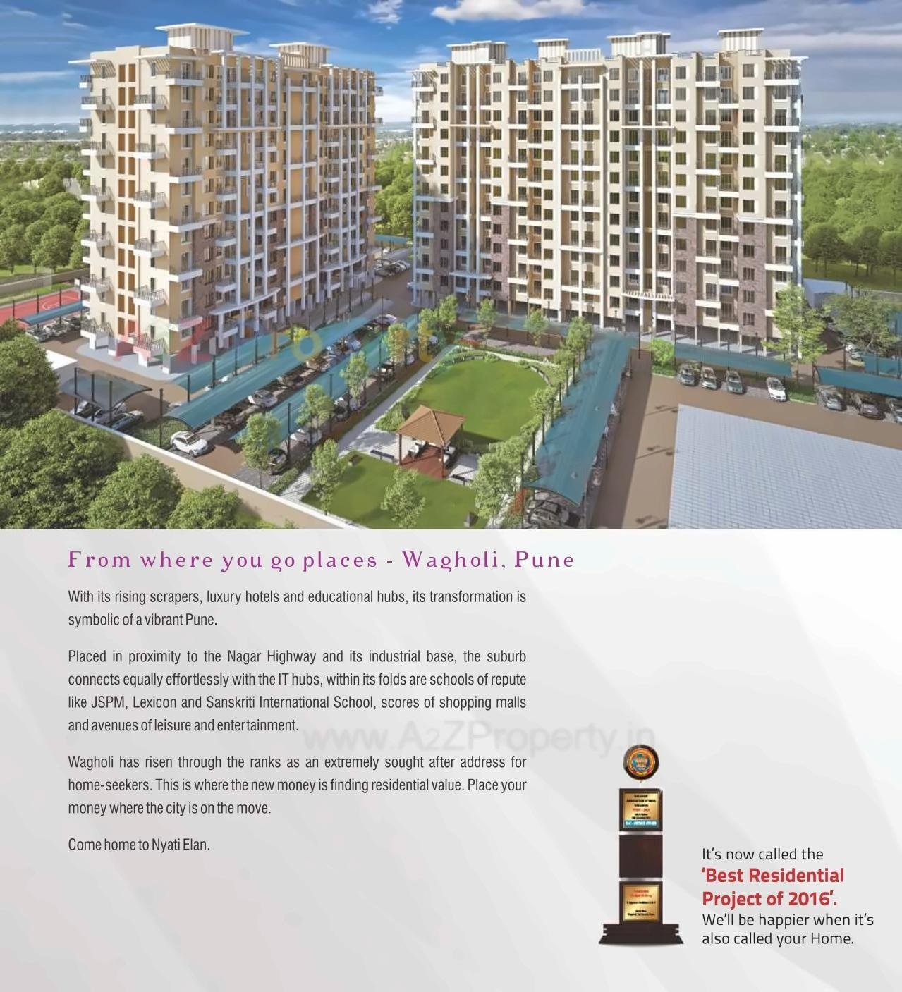 3D Elevation of real estate project Nyati Elan West located at Wagholi, Pune, Maharashtra