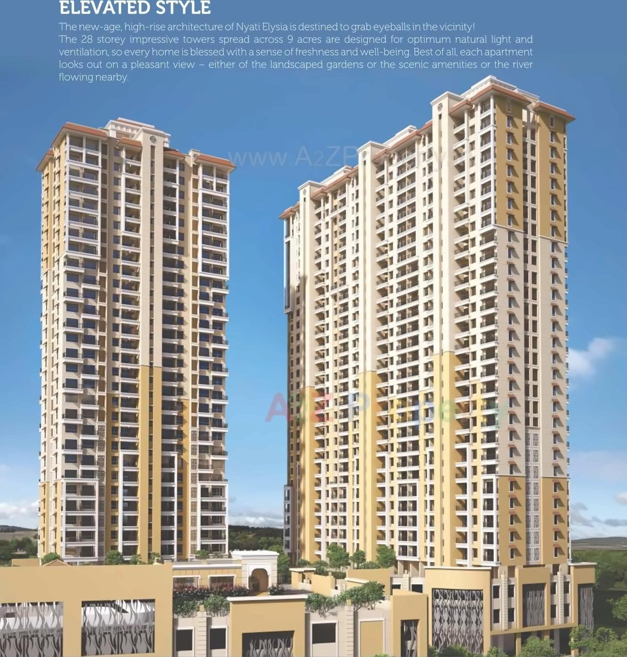 3D Elevation of real estate project Nyati Elysia located at Kharadi, Pune, Maharashtra