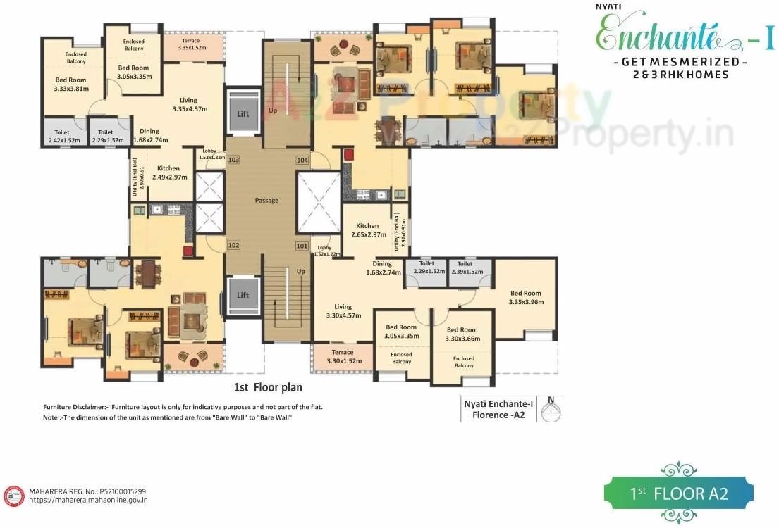 Layout of real estate project Nyati Enchante located at Vadgaonsheri, Pune, Maharashtra