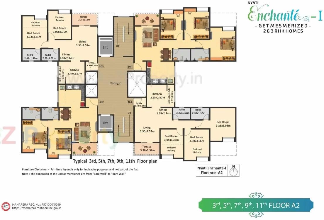 Layout of real estate project Nyati Enchante located at Vadgaonsheri, Pune, Maharashtra