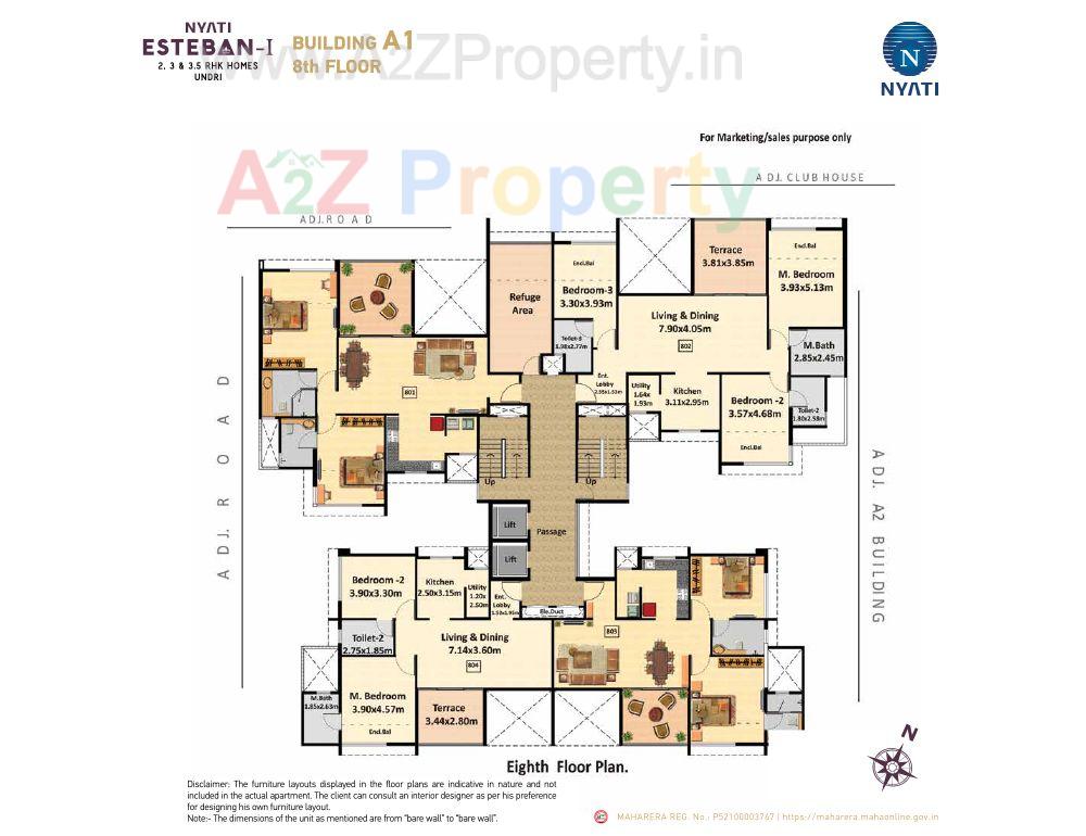 Building A 1 8th Floor  of real estate project Nyati Esteban located at Undri, Pune, Maharashtra