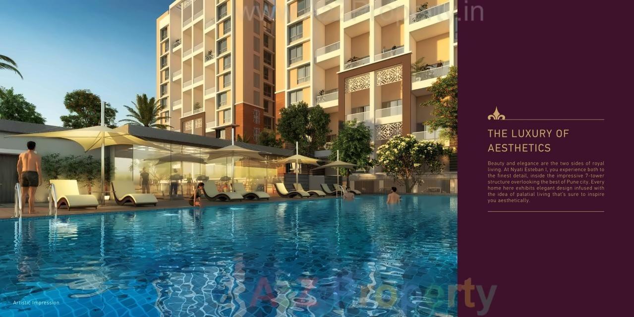 3D Elevation of real estate project Nyati Esteban located at Undri, Pune, Maharashtra