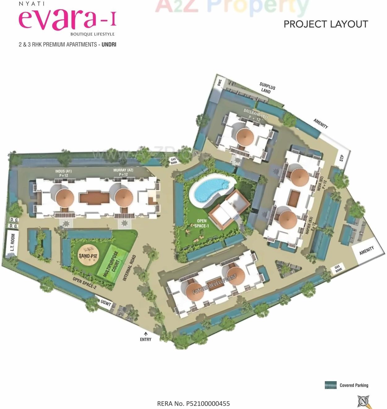 Layout of real estate project Nyati Evara located at Undri, Pune, Maharashtra