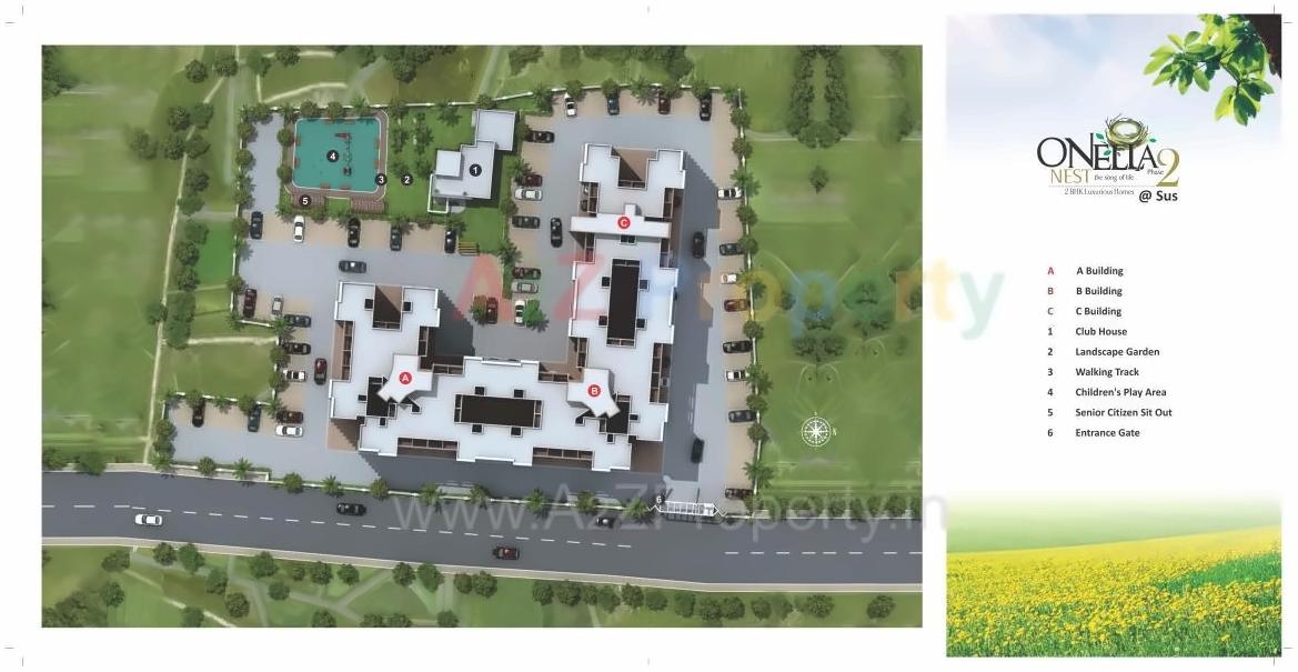 Layout of real estate project Onella located at Sus, Pune, Maharashtra