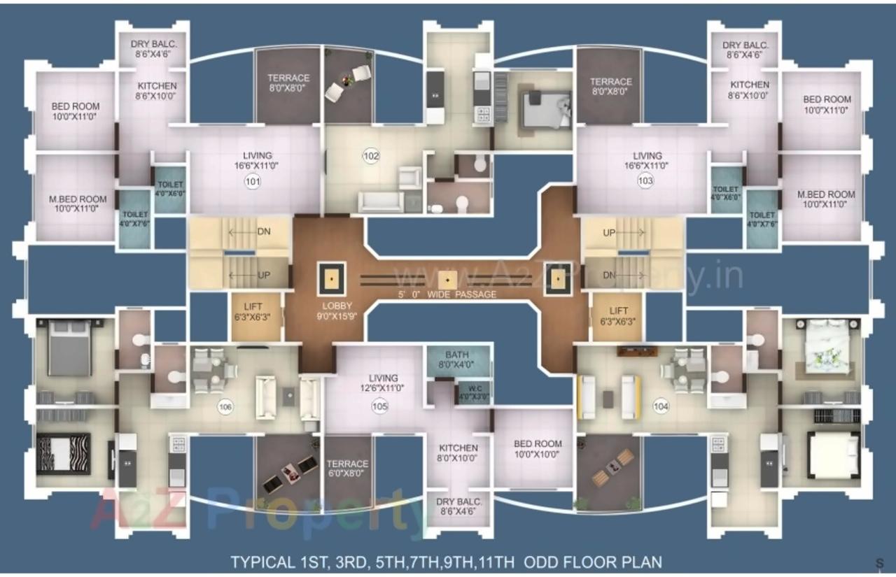 Layout of real estate project Orient Palace located at Kondhwa-bk, Pune, Maharashtra