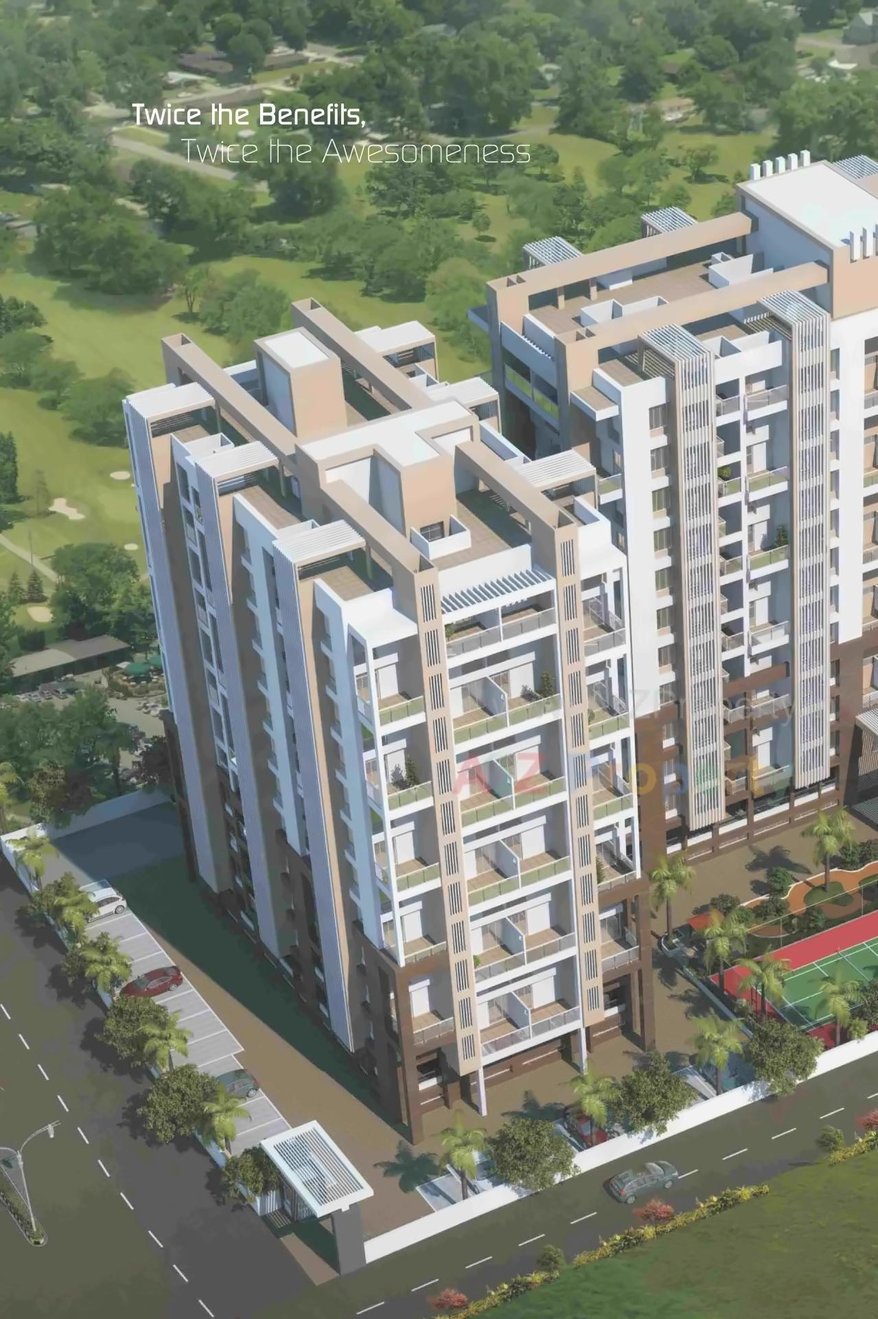 3D Elevation of real estate project Oxy Evolve located at Wagholi, Pune, Maharashtra