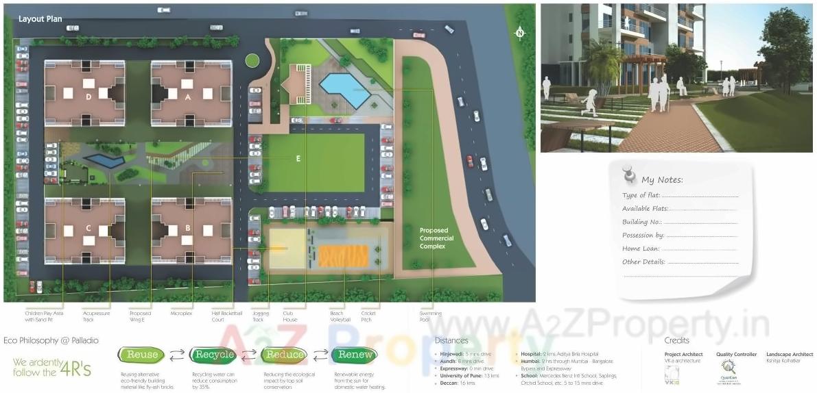 Layout of real estate project Palladio located at Tathwade, Pune, Maharashtra