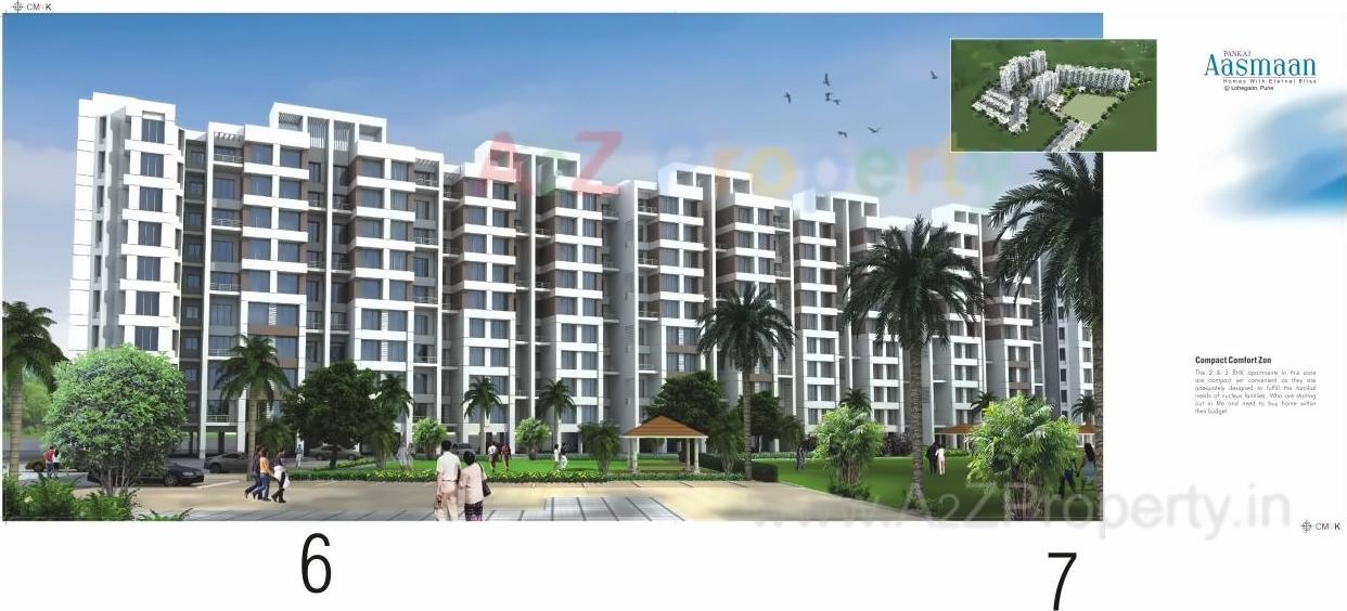 3D Elevation of real estate project Pankaj Aasmaan located at Lahagaon, Pune, Maharashtra