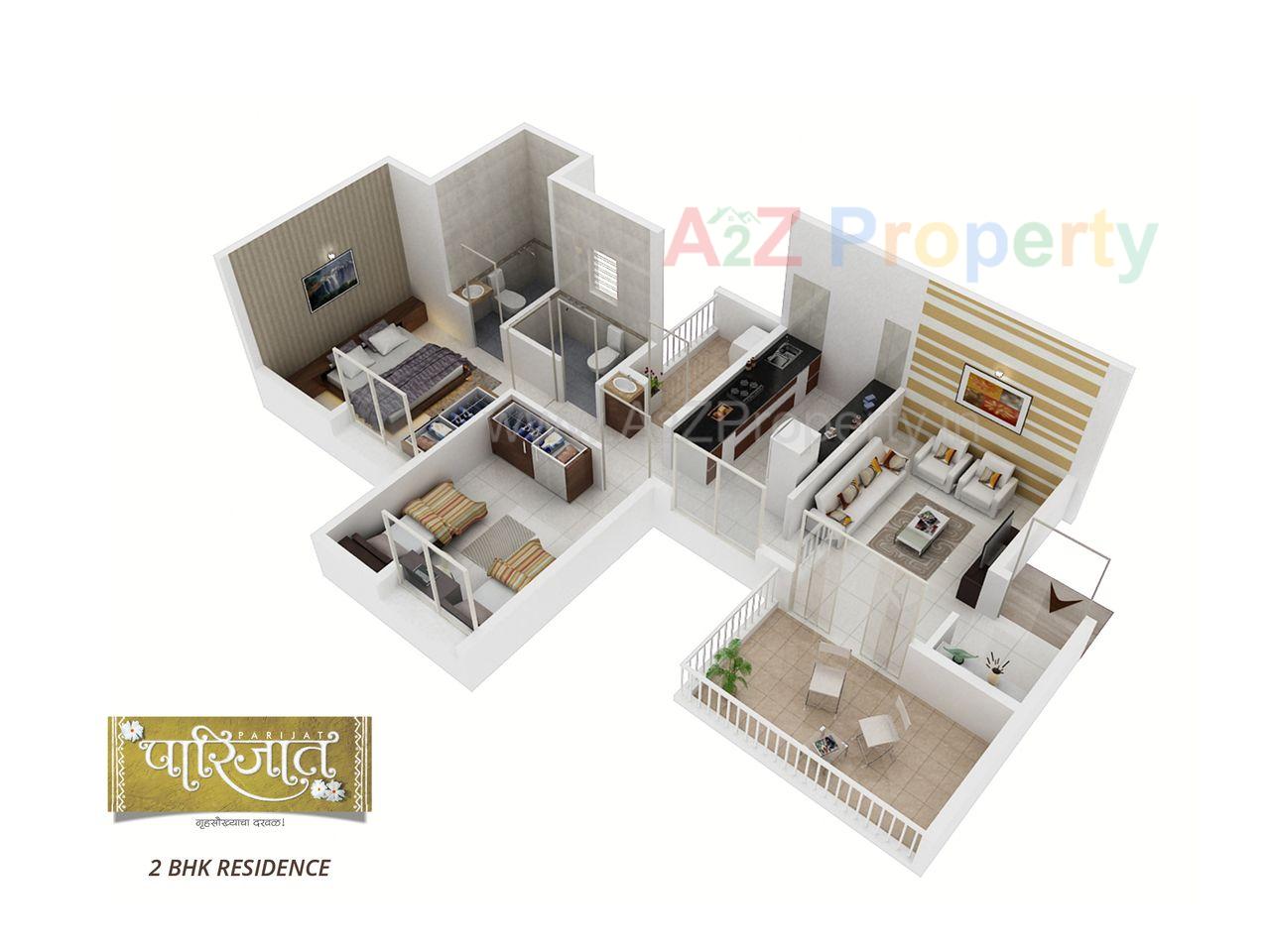 Sharada Alliance Parijat_2bhk Layout of real estate project Parijat located at Ambegaon-kh, Pune, Maharashtra