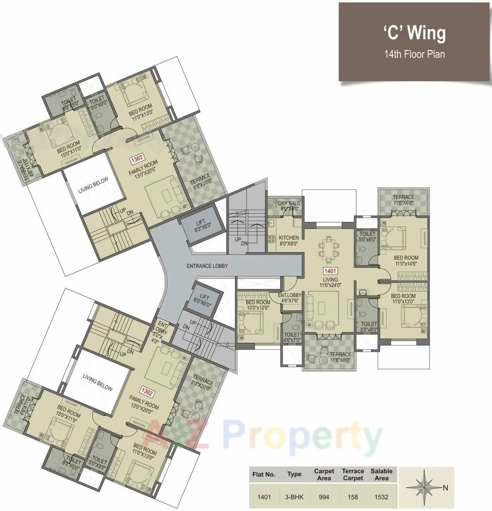 Layout of real estate project Paritosh A,b,c located at Pune-m-corp, Pune, Maharashtra