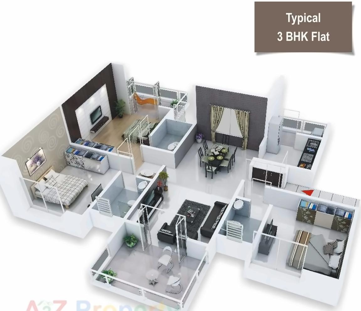 Layout of real estate project Paritosh A,b,c located at Pune-m-corp, Pune, Maharashtra