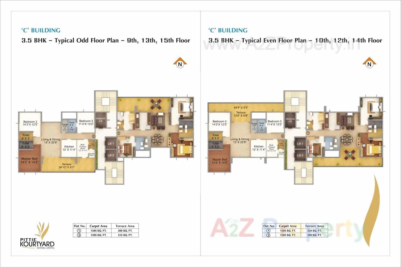 Layout of real estate project Pittie Kourtyard   D Tower located at Kharadi, Pune, Maharashtra