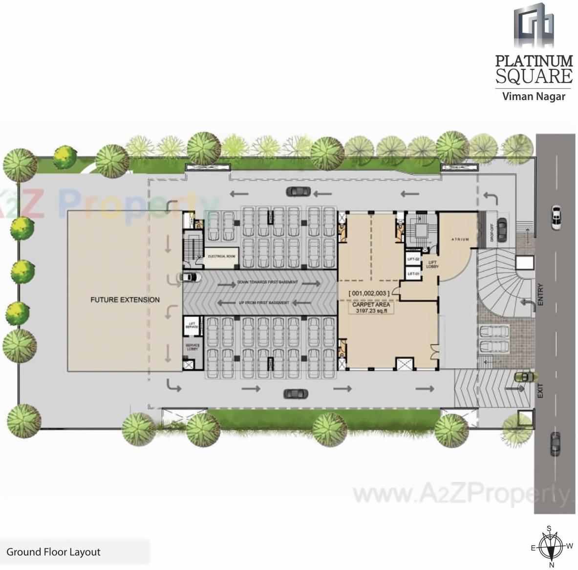 Layout of real estate project Platinum Square  located at Vimannagar, Pune, Maharashtra