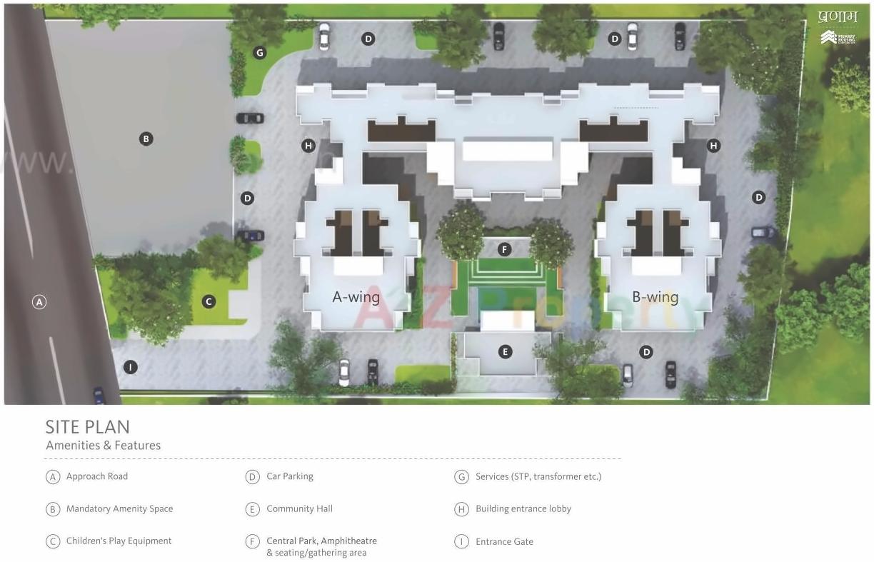 Layout of real estate project Pranam located at Talegaon-dhamdhere, Pune, Maharashtra