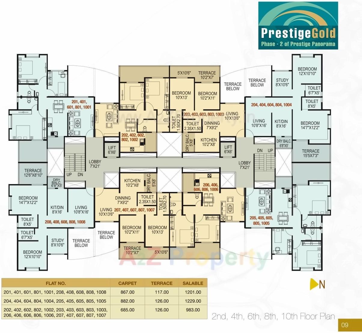 Layout of real estate project Prestige Gold located at Mundhawa, Pune, Maharashtra