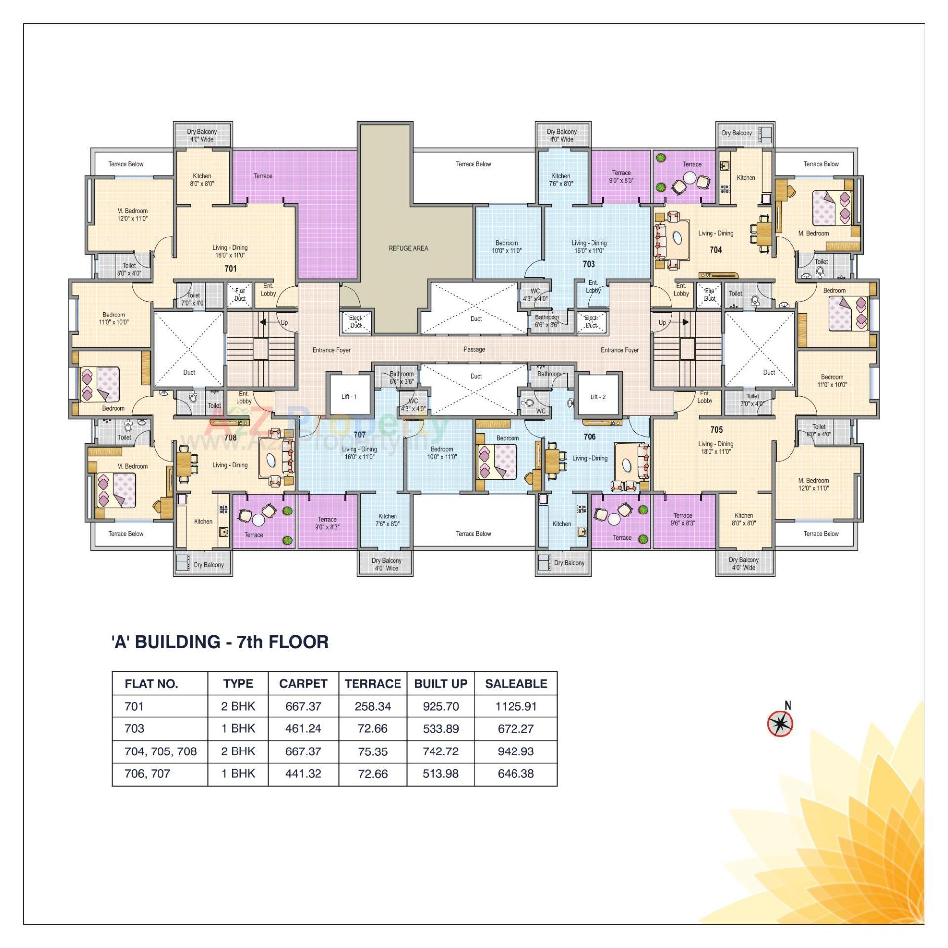 Layout of real estate project Primerose located at Ambegaon-bk, Pune, Maharashtra