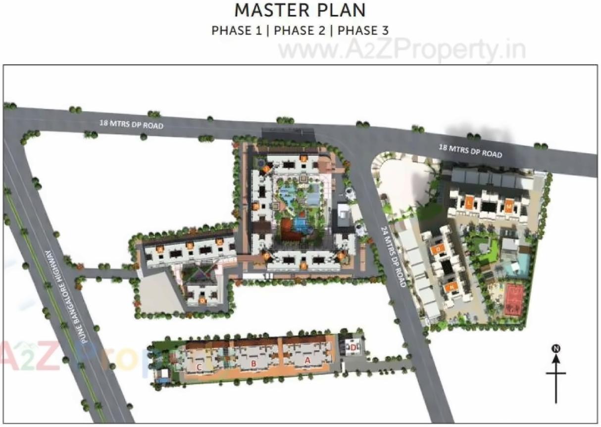 Layout of real estate project Pristine Prolife located at Wakad, Pune, Maharashtra