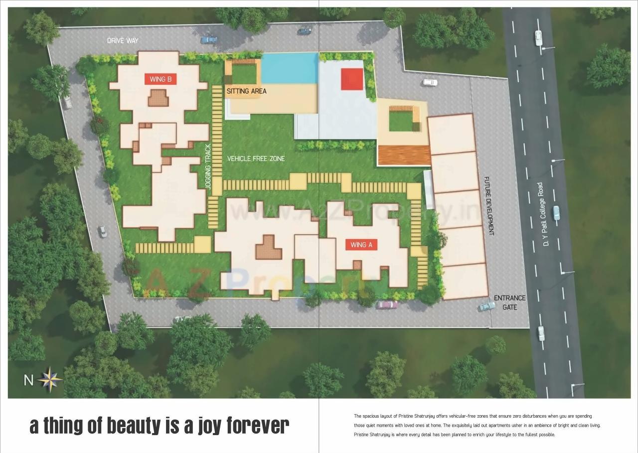 Layout of real estate project Pristine Shatrunjay located at Pimpri-chinchawad-m-corp, Pune, Maharashtra