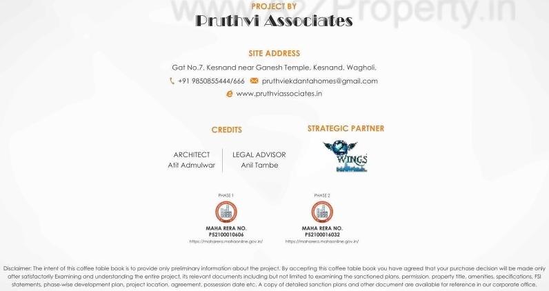  of real estate project Pruthvi Ekdanta Homes located at Kesnand, Pune, Maharashtra